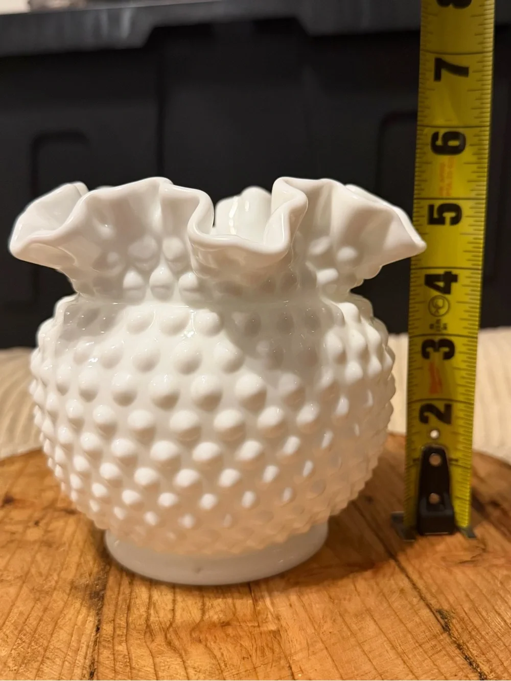 Vintage Hobnail Milk Glass Vase